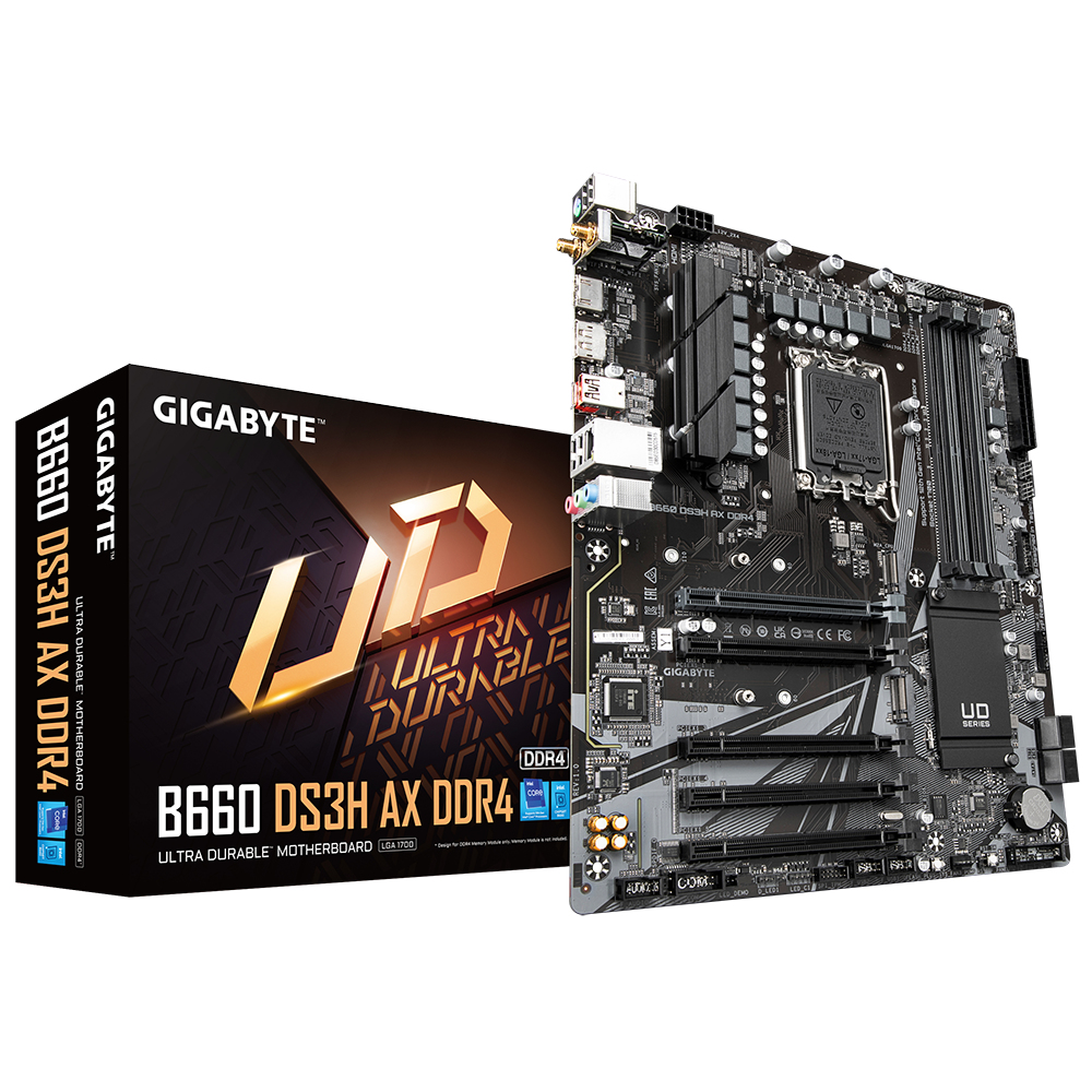 Bekijk afbeelding 1 van Gigabyte 1700 B660 DS3H AX DDR4 - 2xM.2/DP/HDMI/ATX